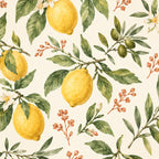 Citronniers en fleurs, papier peint en gros plan