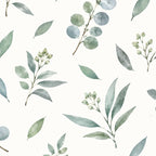 Branches d'eucalyptus aquarelle, papier peint en gros plan