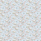 Magnolias et oiseaux bleus, papier peint à plat