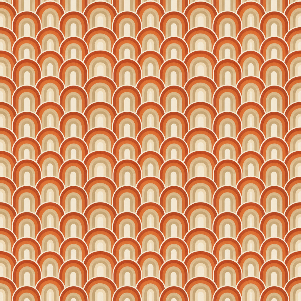 Arches rétro terracotta, papier peint à plat