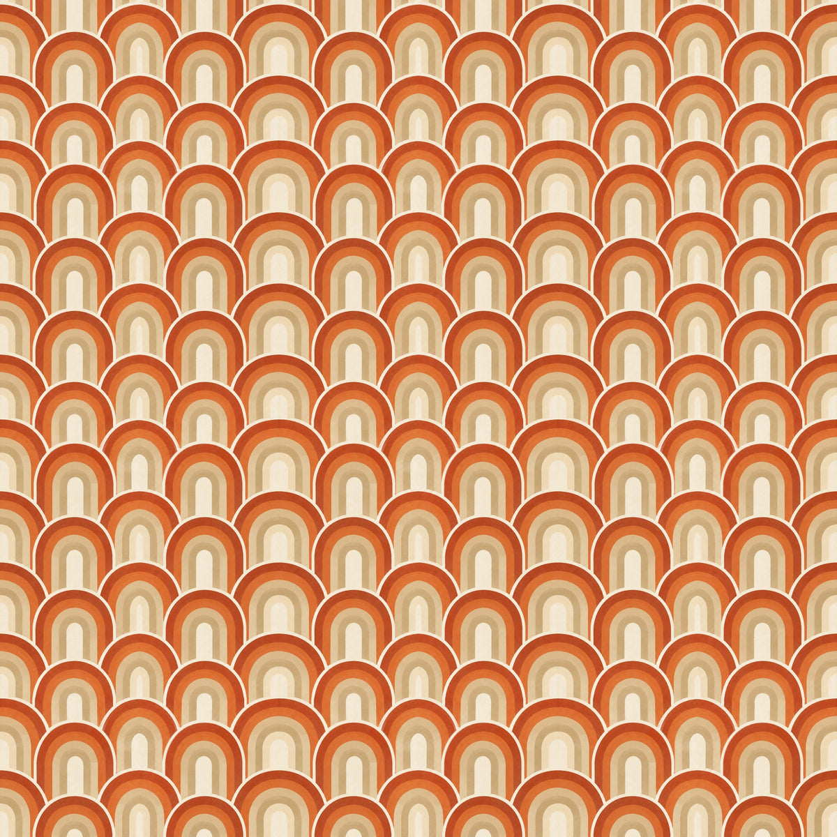 Arches rétro terracotta, papier peint à plat
