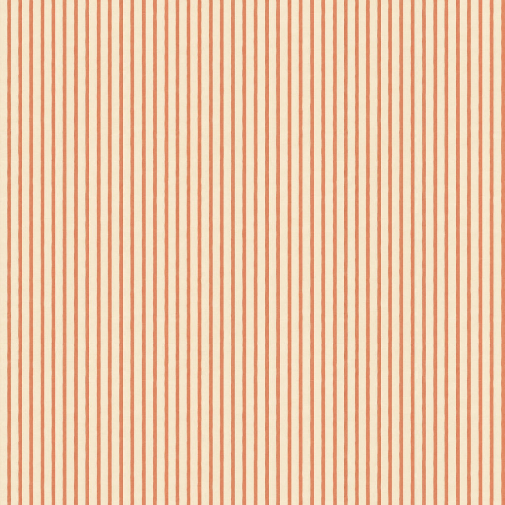 Fines rayures terracotta, papier peint à plat
