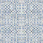 Azulejos bleus patinés, papier peint à plat