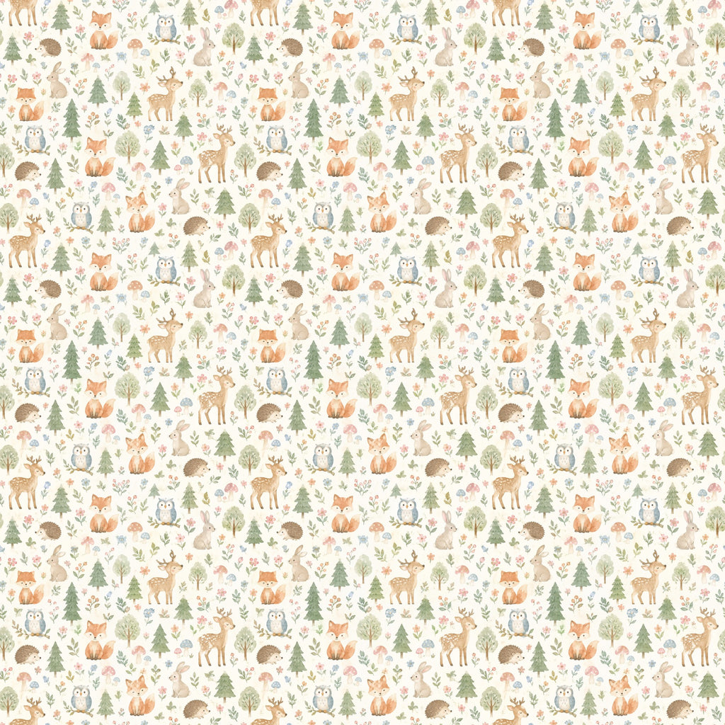Petits animaux de la forêt, papier peint à plat
