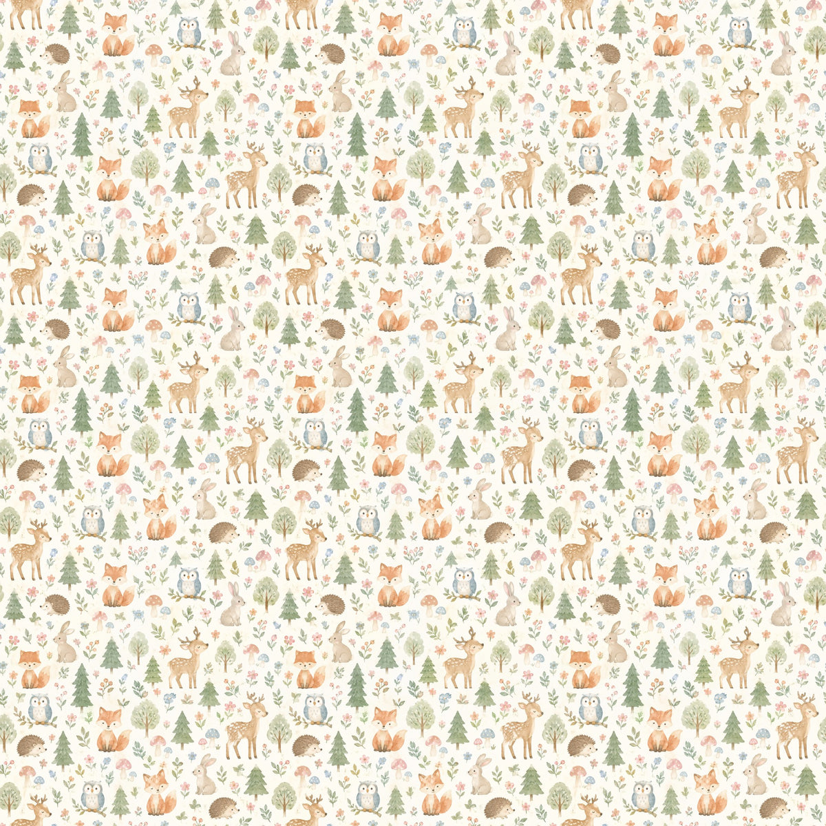 Petits animaux de la forêt, papier peint à plat