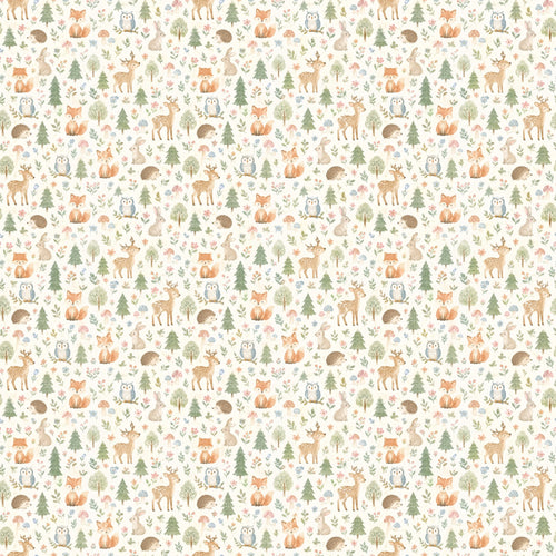 Petits animaux de la forêt, papier peint à plat