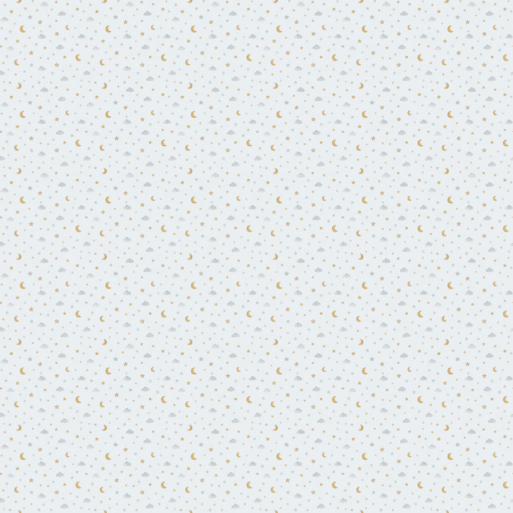 Étoiles et lunes dorées, papier peint à plat