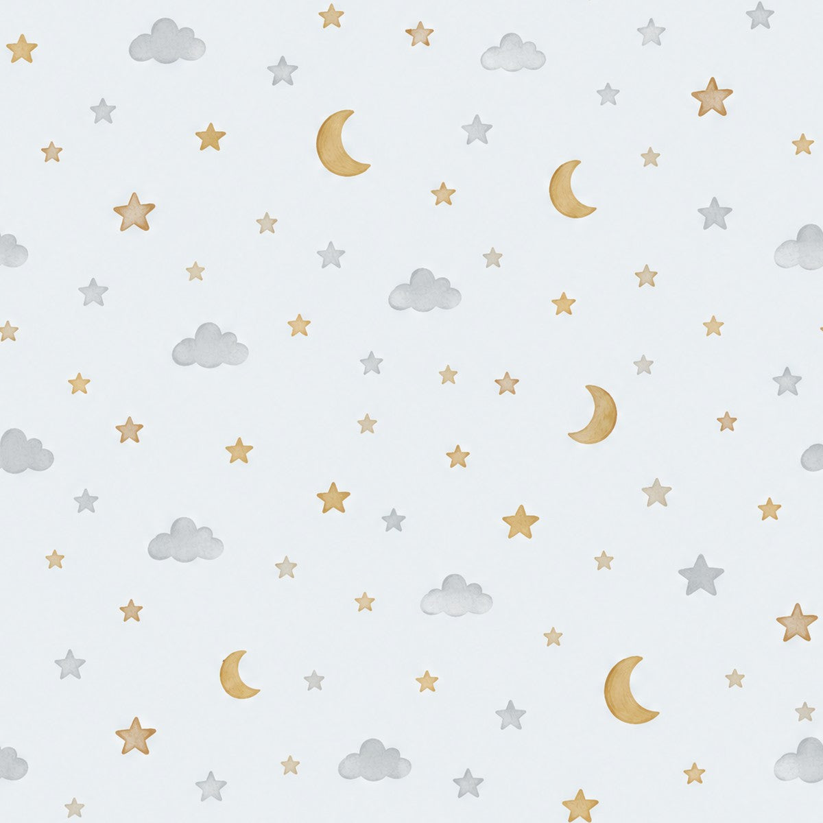 Étoiles et lunes dorées, papier peint en gros plan